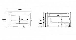 Cadă de baie Stelle Banyo Samos (90x170) White