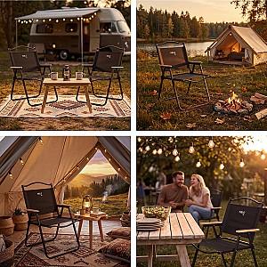 Scaun pliabil Nils Camp NC4307 Black
