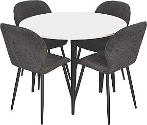 Set de masa si scaune Evelin DT 402-3B + 4 scaune YTC-064 B / UF885-15 (Dark Grey)