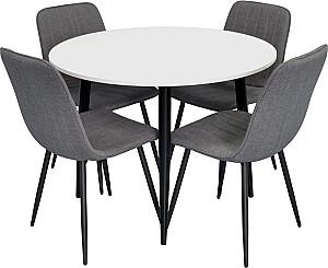 Set de masa si scaune Evelin DT 402-3B + 4 scaune YTC-078 B / BJORN-13 (Grey)