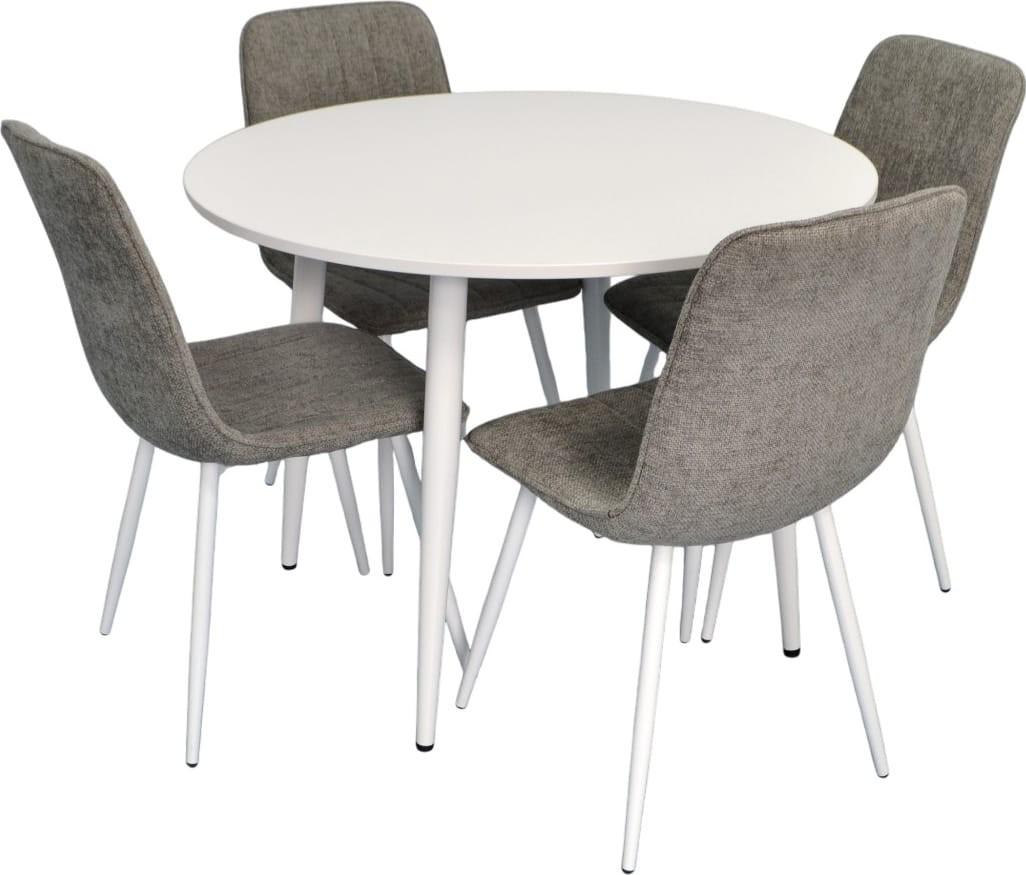 Set de masa si scaune Evelin DT 402-5Wh + 4 scaune YTC-078 Wh / UF885-14 (Grey)