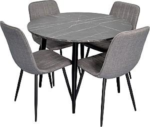 Set de masa si scaune Evelin DT 402-6B + 4 scaune YTC-078B BJORN-13 (Grey)