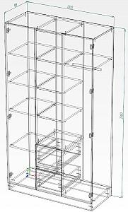 Dulap Smartex N14 120 cm Alb / Stejar Închis