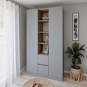 Dulap Smartex N14 120 cm Grafit / Stejar Închis