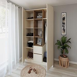 Dulap Smartex N14 120 cm Ivory / Stejar Închis