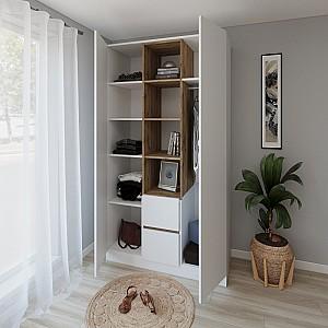 Dulap Smartex N14 140 cm Alb / Stejar Închis