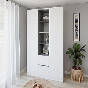 Dulap Smartex N14 140 cm Alb / Grafit