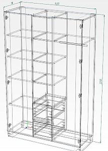 Dulap Smartex N14 140 cm Alb / Grafit
