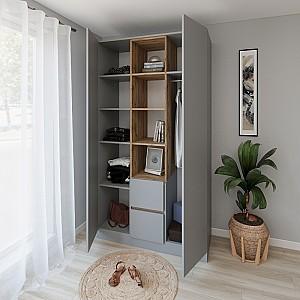 Dulap Smartex N14 140 cm Grafit / Stejar Închis