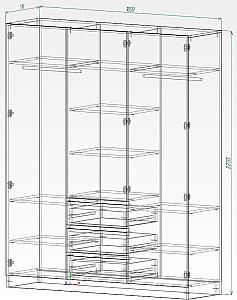 Dulap Smartex N16 180 cm Alb