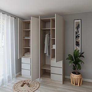 Dulap Smartex N17 200 cm Stejar Deschis / Cașmir