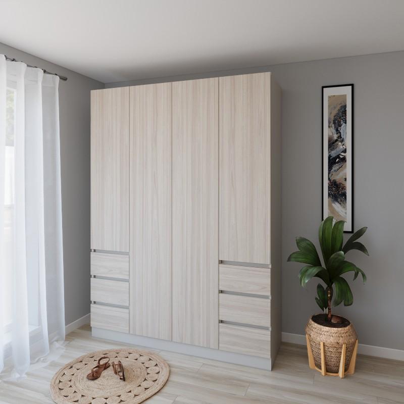 Dulap Smartex N17 200 cm Cașmir / Stejar Deschis