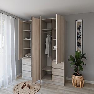 Dulap Smartex N17 200 cm Cașmir / Stejar Deschis