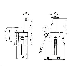 Baterie pentru bideu Armatura Malaga PVD Gun Metal 124010