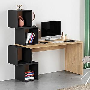 Masa de birou DECO Balance Saphite Oak (Stejar) / Silky Black (Negru) / Saphite Oak (Stejar)