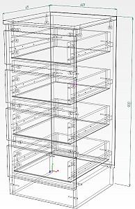 Comoda Smartex T1 40 cm Alb / Stejar Închis