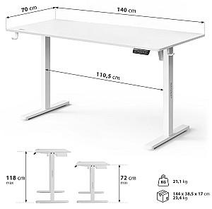 Masa de birou SENSE7 Nojo Light 140x70 White