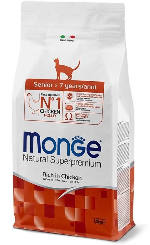 Hrana uscata pentru pisici Monge Senior Chicken 1.5kg