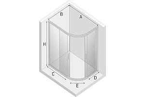 Cabina de dus New Trendy New Varia 100x80x165 6 mm Active Shield K-0505