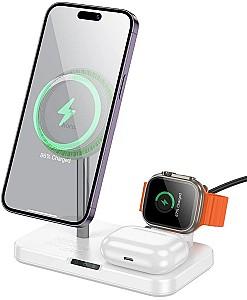 Incarcator telefon HOCO CQ12 Joyfull 3in1 White