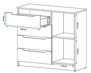 Comoda Pehotin K-4+1 Eco stejar sonoma