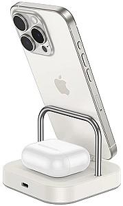 Incarcator telefon HOCO CQ16B Astute 2in1 Milky White