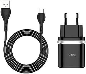 Incarcator telefon HOCO C12Q + Micro-USB Black