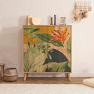 Comoda Trendy Multilux Saka Sonoma/Verde/Galben