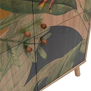 Comoda Trendy Multilux Saka Sonoma/Verde/Galben