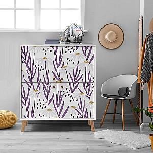 Comoda Trendy Multilux Daisy Alb/Violet/Liliac