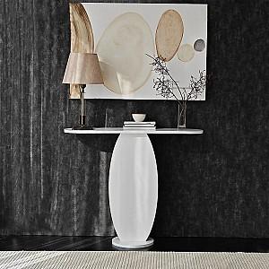 Masa consola Trendy Ellittica Alb