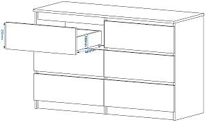Comoda Pehotin NS-6 Antracit / Alb