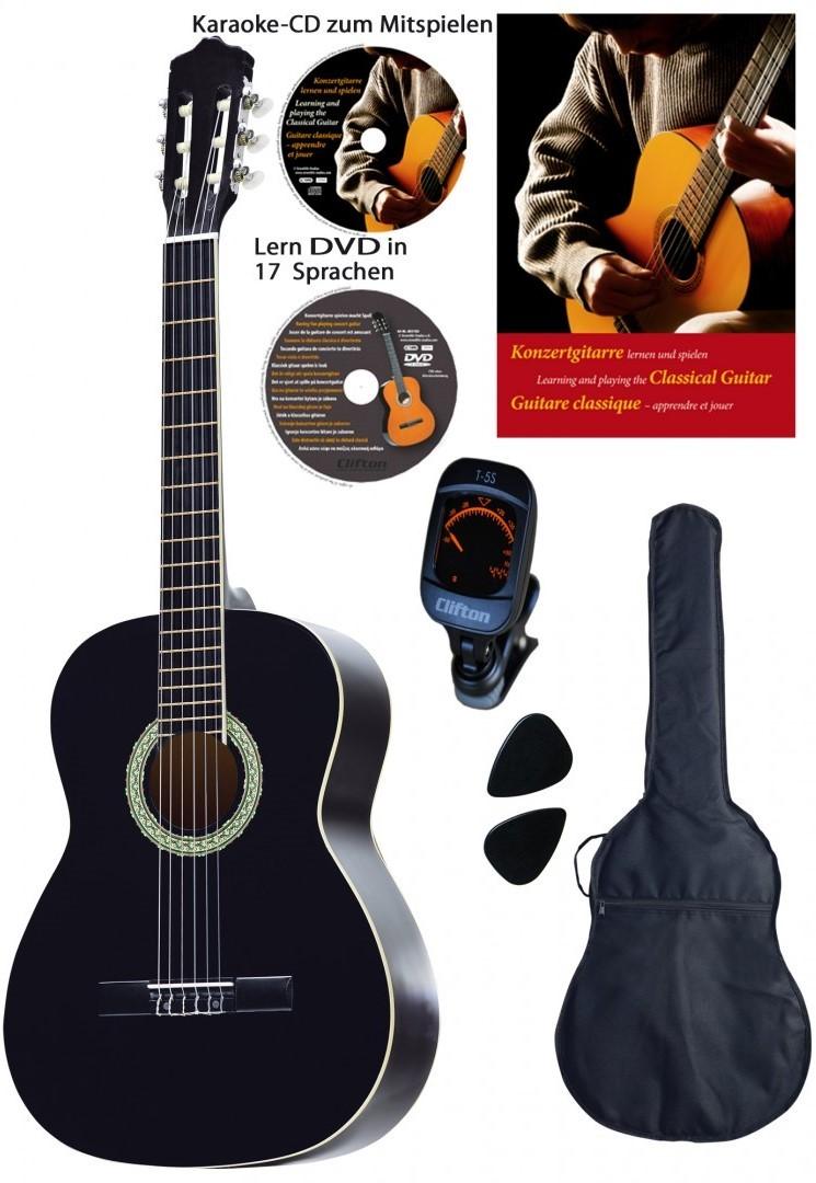 Chitara clasica Clifton Valesca 39 4/4 Black Set