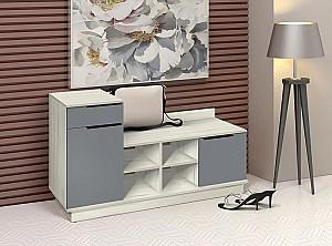 Dulap pentru incaltaminte Modern Visit New 122cm Stejar Craft Alb/Gri Ardezie
