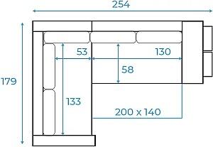 Canapea coltar Magnifico Meble Grande Right Shelf/Left Puffs Bonell Mikrofaza 27/Mikrofaza 15 Right Gri/Negru