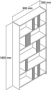 Etajera Mirage Meble Lima Alb/Antracit (Gri)
