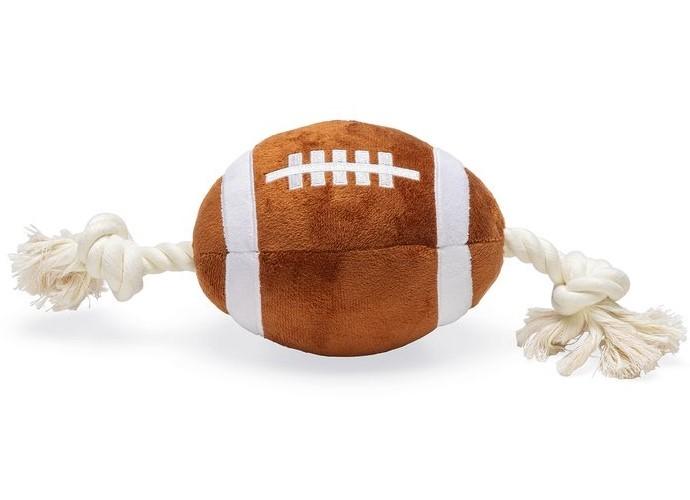 Jucarie pentru caine Beeztees Rugby Ball with Rope (626966)