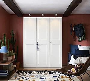 Dulap IKEA Pax 3 usi/rafturi/bare/sertare 150x60x201 Alb