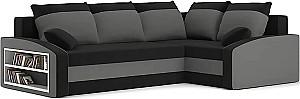 Canapea coltar Magnifico Meble Grande Left Shelf Bonell Mikrofaza 15/Mikrofaza 27 Right Negru/Gri