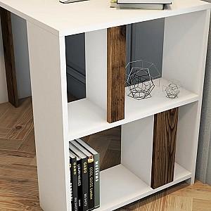 Masa de birou Mirage Meble Lima 120x60 Alb/Nuc (Maro)