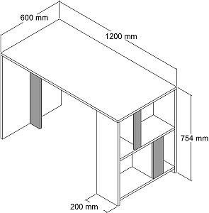 Masa de birou Mirage Meble Lima 120x60 Alb/Nuc (Maro)
