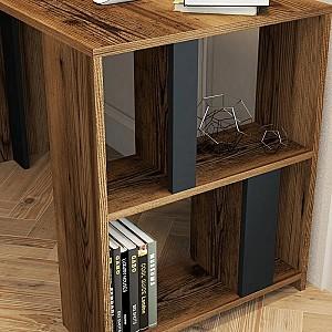 Masa de birou Mirage Meble Lima 120x60 Nuc (Maro)/Antracit (Gri)