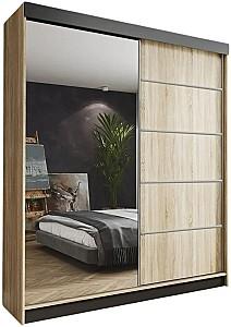 Dulap-cupe Prime Furniture Amo 200x200x62 Stejar Sonoma (Bej)/Negru/Argintiu