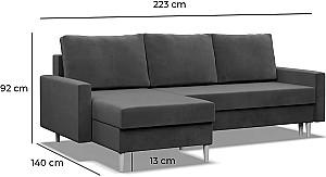 Canapea coltar Magnifico Meble Blank LL Bonell Kronos 15 Gri deschis
