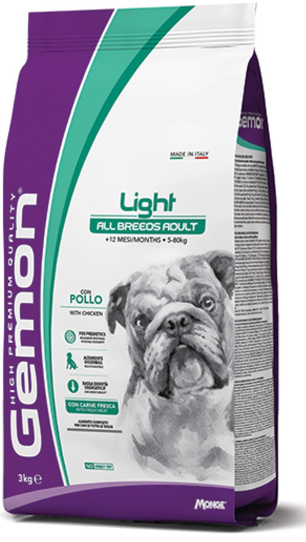 Hrana uscata pentru caini Monge Gemon All Breeds Adult Light Chicken 3kg