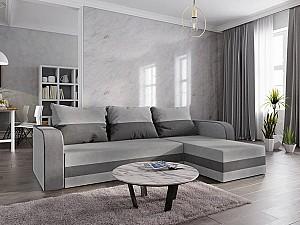 Canapea coltar Space Meble Hewlet Bis Sawana 05/Sawana 14 Gri inchis/Negru