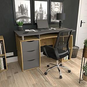 Masa de birou Yasen Smart NEW Stejar Artizan / Grafit Gri + Fotoliu Leonardo