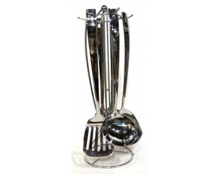 Set ustensile de bucatarie Andrimar Grup set pentru bucatarie pe suport din inox XH0697