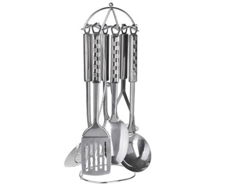 Set ustensile de bucatarie Andrimar Grup set pentru bucatarie pe suport din inox XH00098
