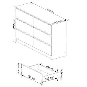 Comoda Akord K120 6SZ Sonoma Oak/White